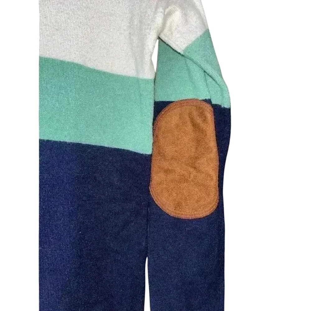 Pink Clover Color Block V-Neck Sweater with Elbow Patches - Size S‎ - Picture 4 of 5